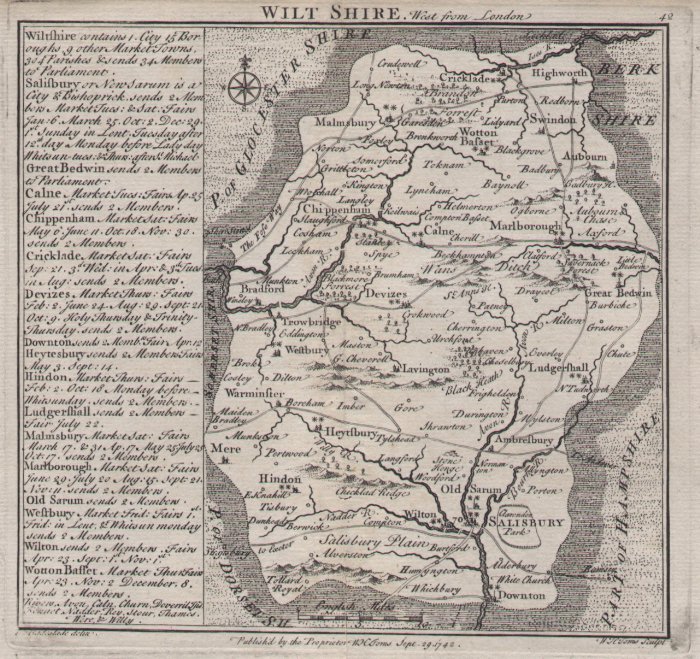 Map of Wiltshire - Badeslade